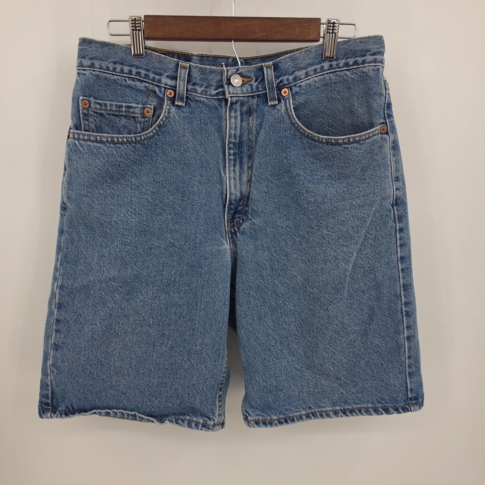 Vintage Levis 550 Jorts Denim Shorts Mens Sz 33 (fits 31") USA Medium Wash Y2K